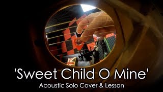 Sweet Child O Mine Solo by Guns N Roses  Acoustic Cover amp Lesson TABS [upl. by Setarcos]