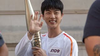 240714 Jin 김석진 of BTS carries the flame at the Olympic Torch Relay in Paris 🇫🇷 1st Torchbearer 🔥 [upl. by Kurtz587]