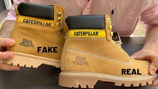 Fake vs Real Caterpillar Boots  How To Spot Fake Caterpillar Cat Shoes [upl. by Otir]