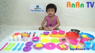 Bộ đồ chơi nấu ăn  Bé tập nấu ăn  Cooking Kitchen Playset ❤ Anan ToysReview TV ❤ [upl. by Ardnalak869]