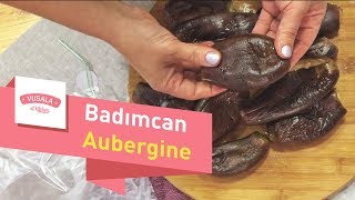 Badımcanın qışa hazırlanması  Preparing aubergine to the winter  Vusala at kitchen [upl. by Relyhs]