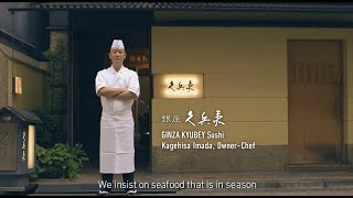 Japanese Spirit of Hospitality GINZA KYUBEY Sushi Panasonic [upl. by Ylrebmik]