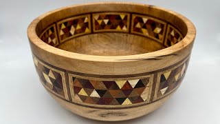 Triangle Feature Ring Wood Turned Bowl [upl. by Idolem437]