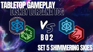 Emerald Sapphire vs Ruby Sapphire Disney Lorcana TCG Match Best of 2 Gameplay Tabletop Set 5 Meta [upl. by Jun]