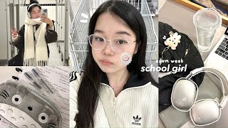 PINTERESTSCHOOL GIRL📃🖇️ Busy campus days Cute winter outfits exam week etc [upl. by Watanabe]