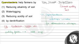 Cyanobacteria help farmers by 1 Reducing alkalinity of soil 2 Waterlogging 3 Reducing acid [upl. by Tammara]