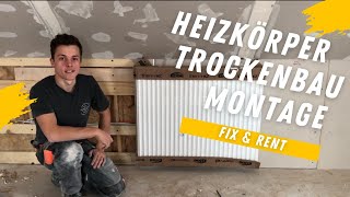 Heizkörper Trockenbau Montage  Radiator Drywall Installation [upl. by Christensen768]