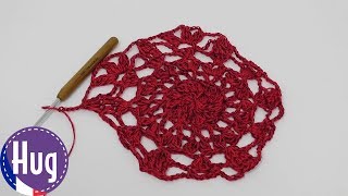 Crocheter un napperon SIMPLE  Partie 1  Dentelle [upl. by Reisinger]