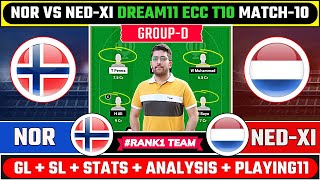 NOR vs NEDXI  NOR vs NEDXI Dream11 Prediction  NOR VS NEDXI 10TH DREAM11 ECC T10 GROUPD MATCH [upl. by Urata]