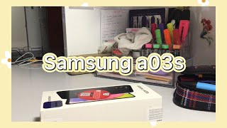 💛Samsung a03s unboxing aesthectic 💛 [upl. by Ellessig]