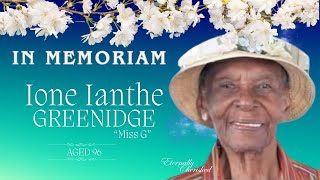 A Celebration of Life  Ione Ianthe Greenidge [upl. by Lexi]