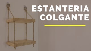 Cómo hacer estantería colgante con madera y cuerda [upl. by Koser]