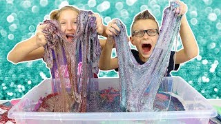 100 Layers of Glitter in Giant Clear Slime [upl. by Nannek]