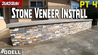 How to Install Stone Veneer on a Block Wall Part 4 [upl. by Rovaert104]