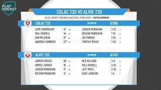 Colac T20 v Alvie T20 [upl. by Arahahs]