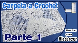 CARPETA RECTANGULAR A CROCHET PARTE 1🐶 Tecnica Crochet Filet Crochet sewing thread [upl. by Revolc940]