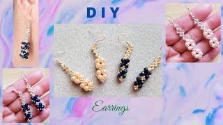 DIY Simple and Easy to make Rondelle Beads Beaded Earrings  Aretes  Orecchini  Tutorial 263 [upl. by Paviour]