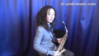 Saxofoon Leren Spelen C1 S1 L4 Saxofoonles Studie Klasse Muzieknoten Bladmuziek Melodie Cursus S [upl. by Kial]