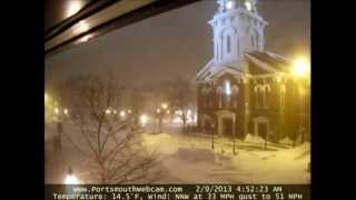 2013 Blizzard 48 Hour Time Lapse Market Square  North Church Portsmouth NH [upl. by Torosian]