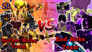 Nether Mobs Team vs End Mobs Team  119 Version  Minecraft Mob Battle [upl. by Quiteri763]