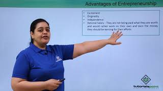 Class 11th – Advantages and Disadvantages Entrepreneurship  Entrepreneurship  Tutorials Point [upl. by Lamprey]