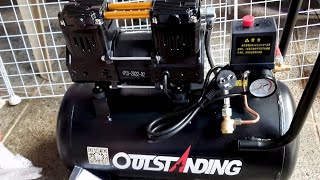 Air Compressor Heavy duty Steel Tank Air 980W 30L Silent Type Oil free UNBOXING [upl. by Aiciled]