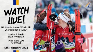 LIVE FIS Nordic Junior World Ski Championships 2024 Planica  Sprint F Finals Men amp Women [upl. by Larok]