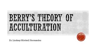 Berrys theory of acculturation [upl. by Twila]