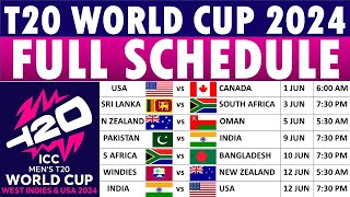 World Cup 2024 Schedule  World Cup 2024 Schedule  World Cup Schedule [upl. by Ssilem]