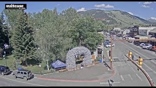 Jackson Wyoming Town Square Live Webcam  SeeJHcom [upl. by Etnecniv]