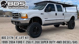 BDS 317H 8quot Lift Kit 19992004 Ford F250F350 Super Duty 4WD DieselGas [upl. by Notsla]