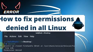 how to fix permissions denied error in Kali Linux  Ubuntumint all Linux  error fix in hindi [upl. by Alexine]