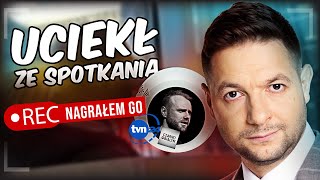 UCIEKA ZE SPOTKANIA Dziennikarz TVN24 nagrany [upl. by Itsrejk]