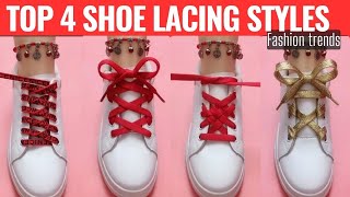 Top 4 Shoes lace styles  Shoes less style  Shoe lacing styles P171123 shoelaces lacing [upl. by Vicky]