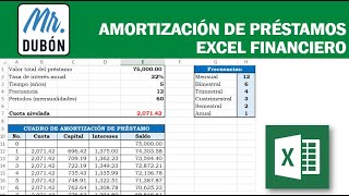 Amortización de Préstamos  Excel Financiero Parte 1 [upl. by Olvan]