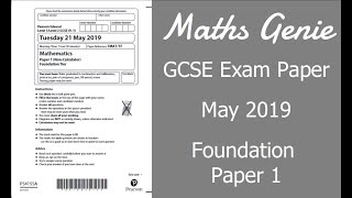 Edexcel GCSE Maths May 2019 1F Exam Paper Walkthrough [upl. by Gabie]