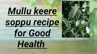 Mullu keere soppu Palya recipe in kannada Prickly Amaranth Thorny Amaranth needle burr [upl. by Arihsaj747]