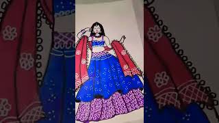 Bridal lehenga design drawing 👗💙 [upl. by Cung]