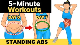 BEST STANDING ABS WORKOUT 5 Minutes Try It For 7 Days and See What Happens [upl. by Maibach]