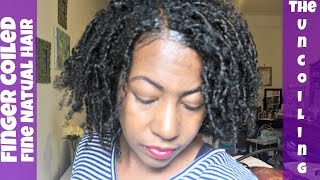 Finger Coil Out  Uncoiling Fine Natural Hair [upl. by Llemij]