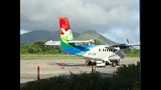 Air Seychelles DHC Twin Otter Praslin to Mahe Island Seychelles [upl. by Accisej]