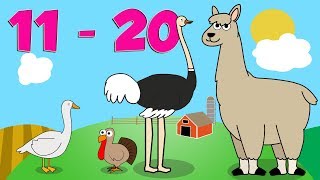 Learn to Count 11 to 20 with Number Farm  Toddler Fun Learning [upl. by Assitruc]