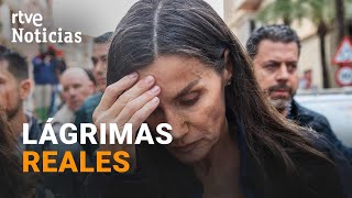 DANA LA REINA LETIZIA rompe A LLORAR AL ESCUCHAR LOS TESTIMONIOS EN PAIPORTA  RTVE Noticias [upl. by Latvina]