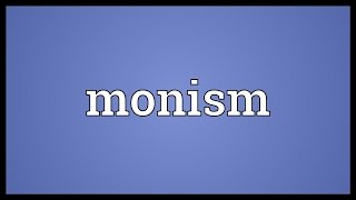 Monism Meaning [upl. by Eentirb]