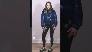 Moncler Narmada Shiny Puffer and Latex Leggings shortvideo monclerjacket [upl. by Clayborne]