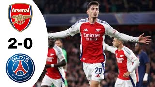 Arsenal VS PSG 20 Highlights  Champions League 20242025 [upl. by Elwee134]