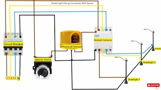 Street Light Wiring Connection With Sensor WashimYoutubeChannelLearningEn [upl. by Getraer895]