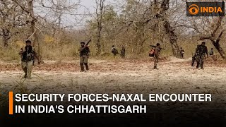 Security forcesnaxal encounter in Indias Chhattisgarh  DD India [upl. by Hizar]