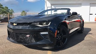 2018 Chevrolet Camaro SS Convertible ALL BLACK  Review [upl. by Blum]