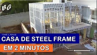 MONTANDO CASA DE STEEL FRAME EM 2 MINUTOS Time Lapse [upl. by Taveda]